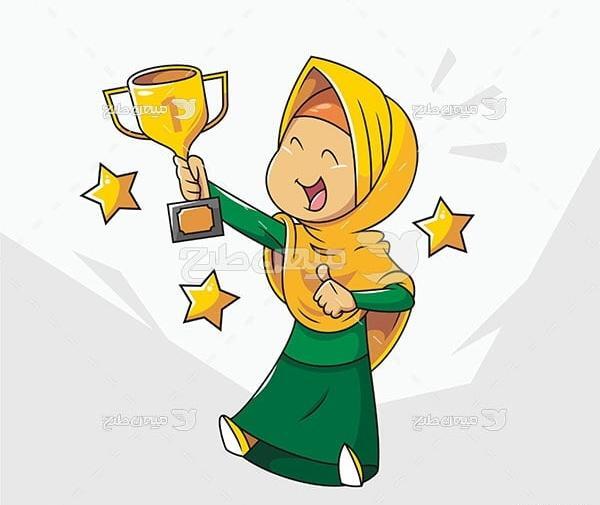 عکس کارتونی خانم محجبه