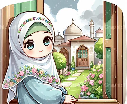 عکس کارتونی خانم محجبه