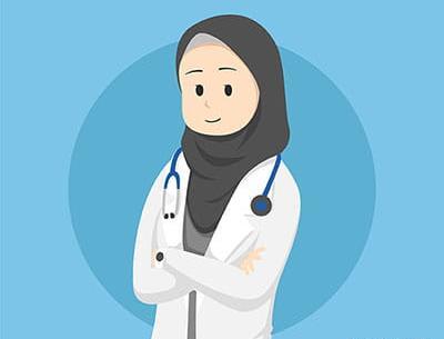 عکس خانم دکتر با حجاب کارتونی