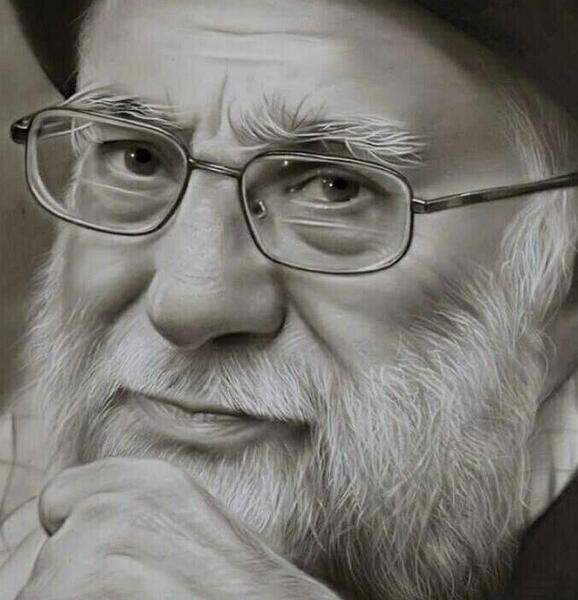 عکس نقاشی اقای خامنه ای