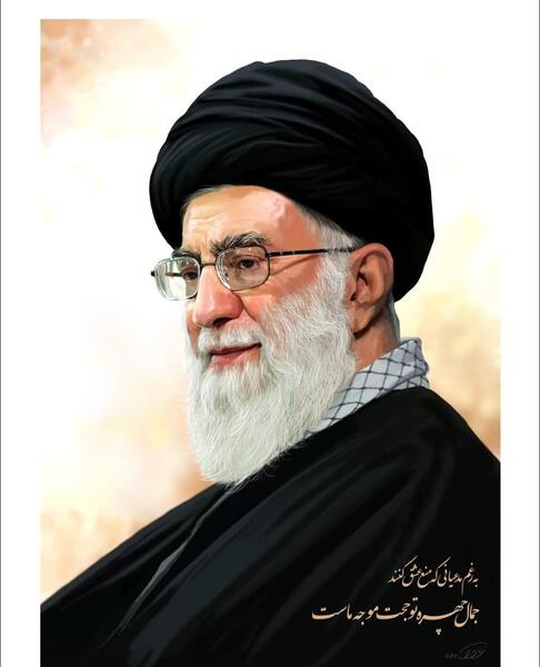 عکس نقاشی اقای خامنه ای