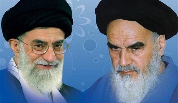 عکس آقای خامنه ای و خمینی