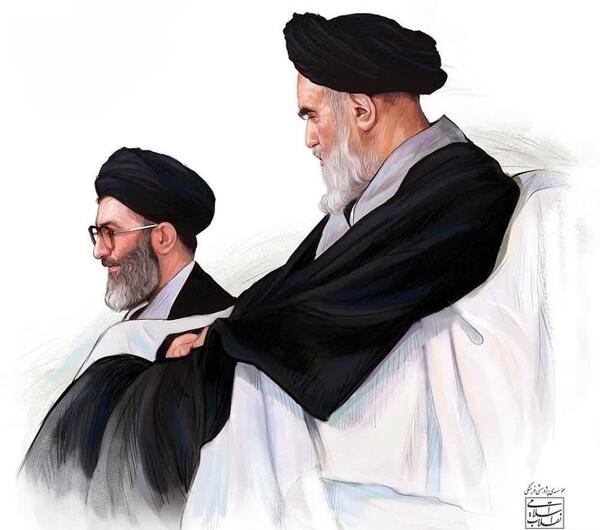 عکس آقای خامنهای و امام خمینی
