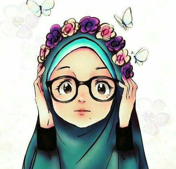 عکس دختر با حجاب کیوت کارتونی