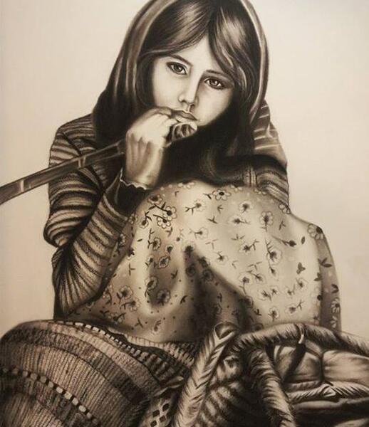 عکس کیوت سیاه قلم