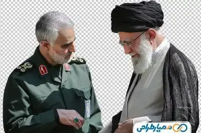عکس حاج قاسم و رهبر نقاشی