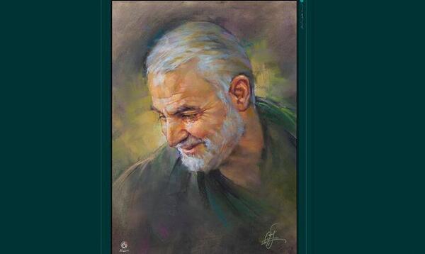 عکس حاج قاسم و رهبر نقاشی