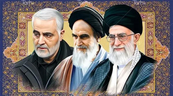 عکس حاج قاسم و رهبر نقاشی
