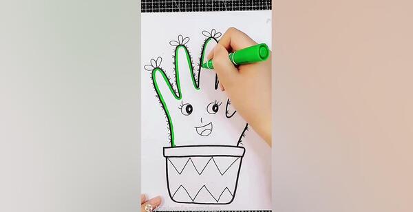 عکس نقاشی کاکتوس کودکانه