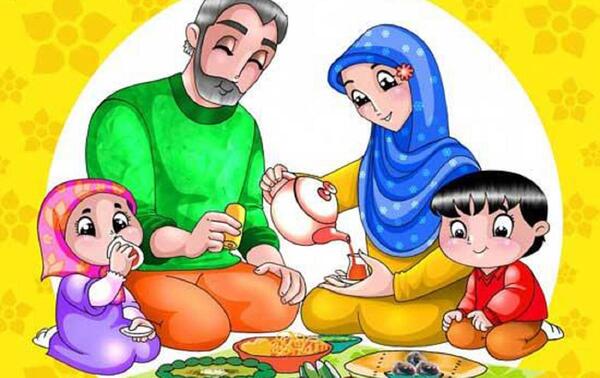 عکس نقاشی سفره افطار ماه رمضان