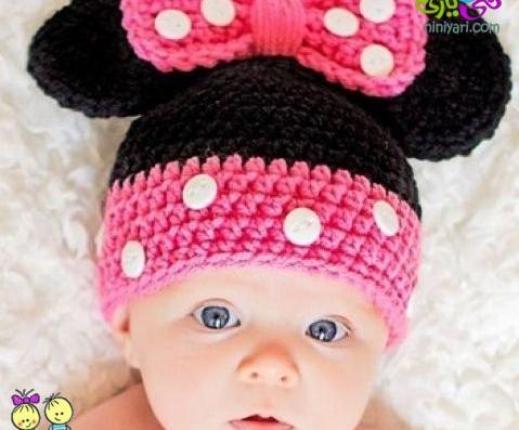 عکس کلاه بافتنی نوزادی دخترانه