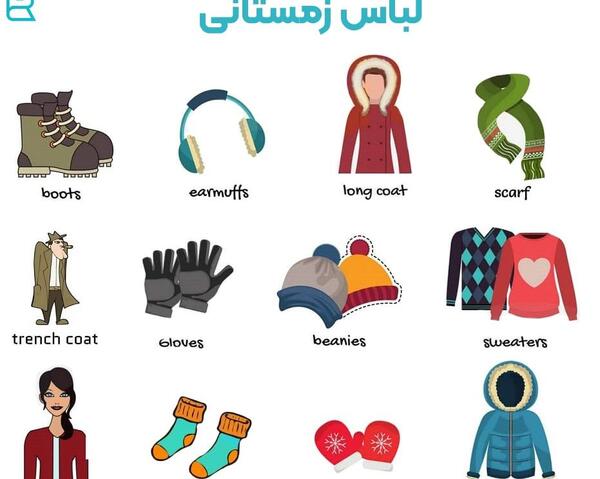 عکس شال و کلاه زمستانی به انگلیسی