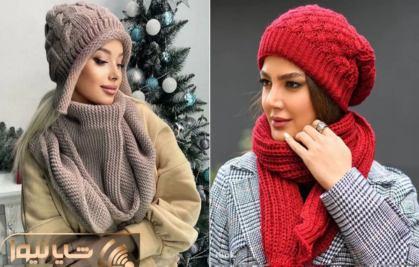 عکس کلاه و شال گردن پشمی