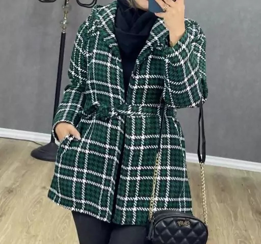 عکس پالتو پشمی کلاه دار