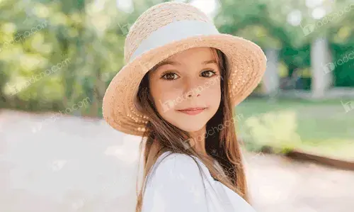 ژست عکس با کلاه حصیری در طبیعت