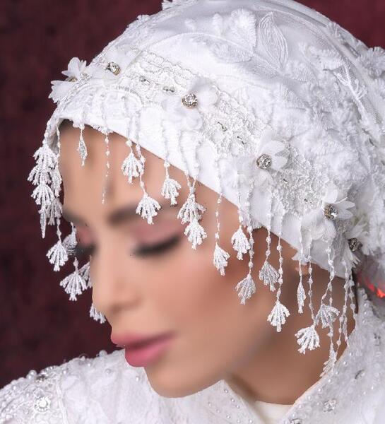عکس کلاه حجاب عروس