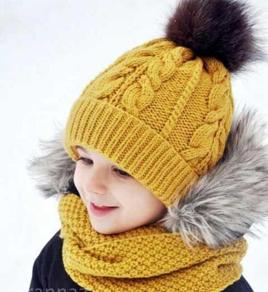 عکس شال و کلاه بافتنی پسرانه شیک