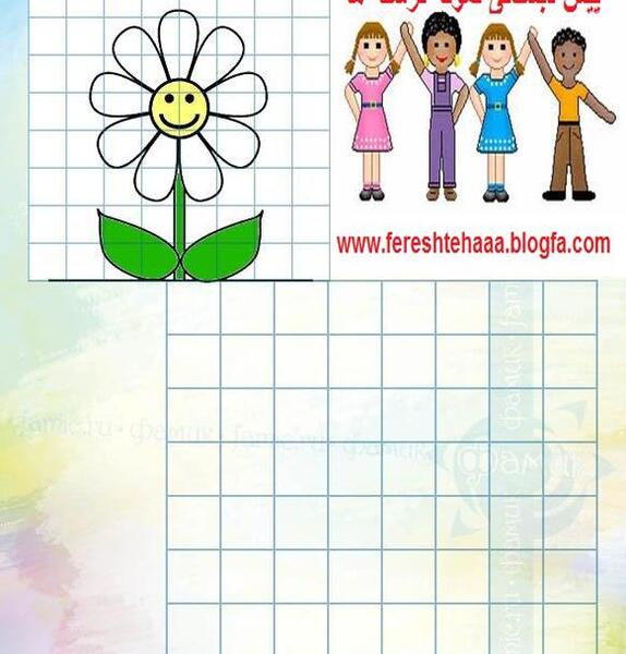 عکس ایده نقاشی با برگه شطرنجی
