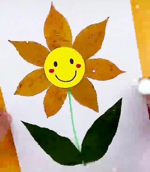 عکس ایده ی نقاشی با برگ