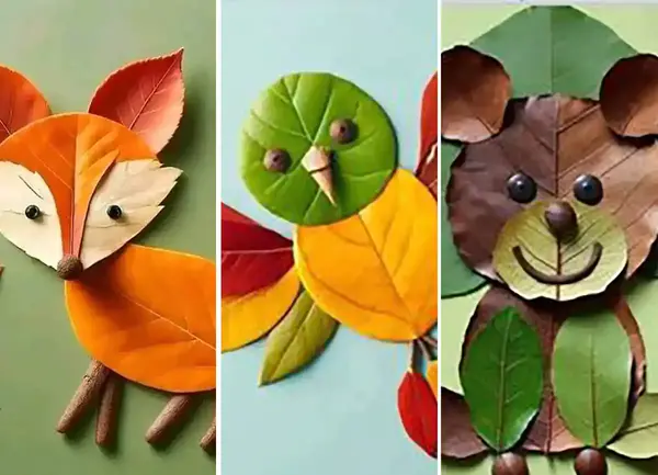 عکس ایده ی نقاشی با برگ