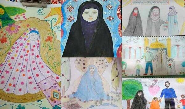 عکس ایده نقاشی عفاف و حجاب