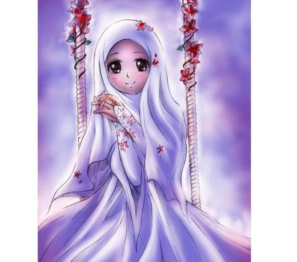 عکس ایده نقاشی دختر با حجاب