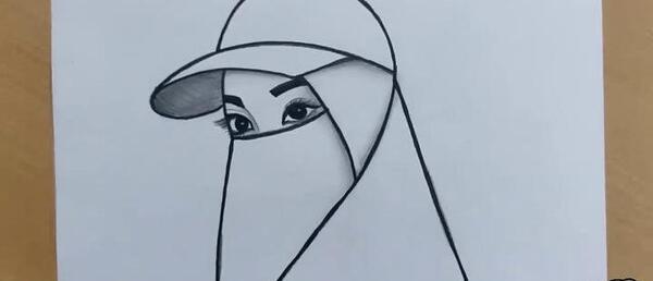 عکس ایده نقاشی دختر با حجاب