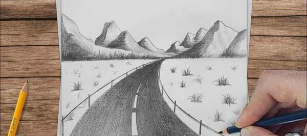 عکس ایده نقاشی منظره ساده