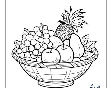 عکس ایده نقاشی سبد میوه
