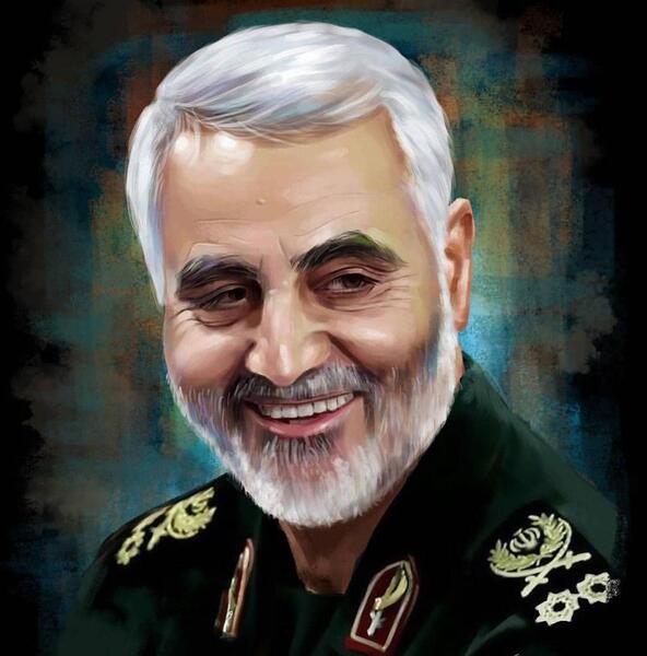 عکس نقاشی خیلی ساده از سردار سلیمانی