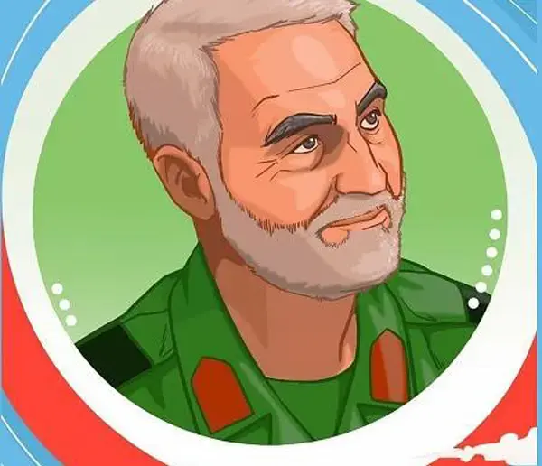 عکس نقاشی خیلی ساده از سردار سلیمانی