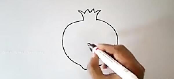 عکس نقاشی ساده انار برای کودکان