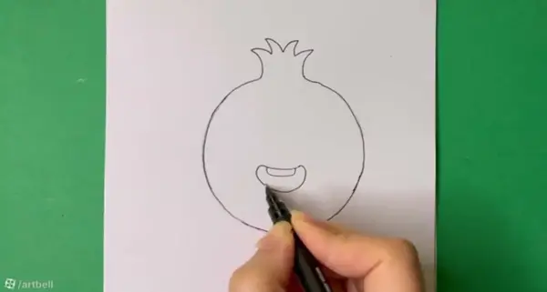 عکس نقاشی ساده انار برای کودکان