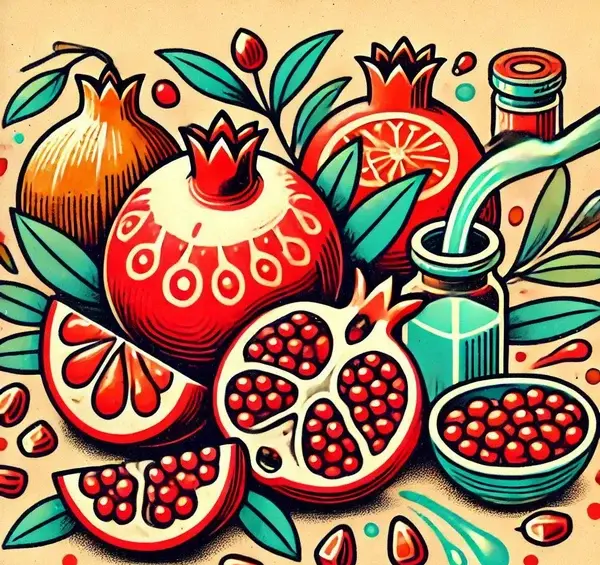 عکس نقاشی ساده میوه انار