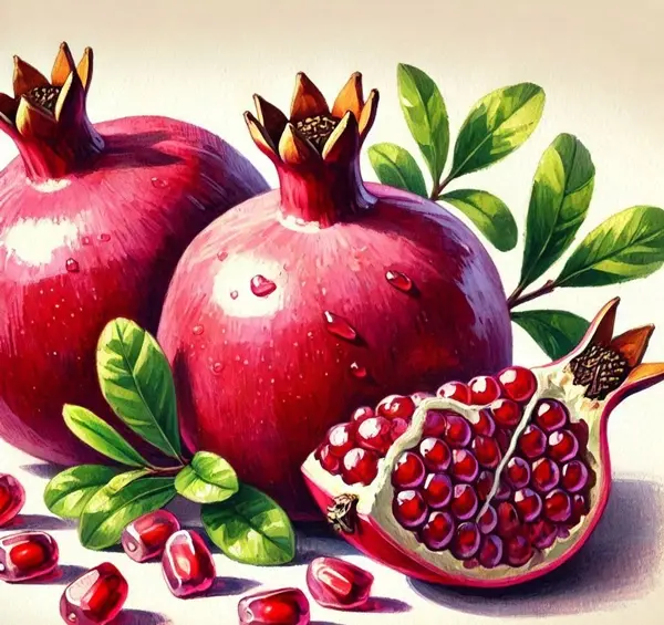 عکس نقاشی ساده میوه انار