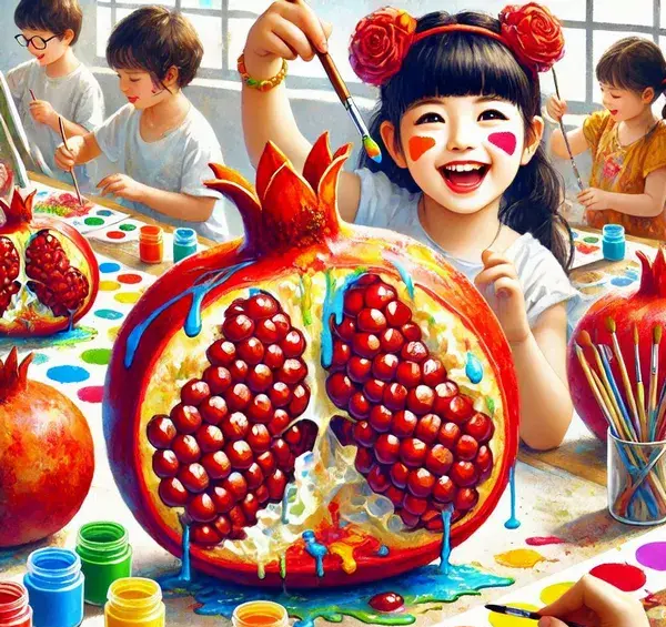 عکس آموزش نقاشی انار ساده