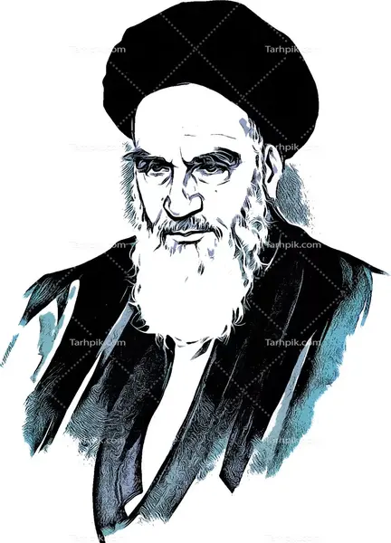 عکس نقاشی ساده امام خمینی