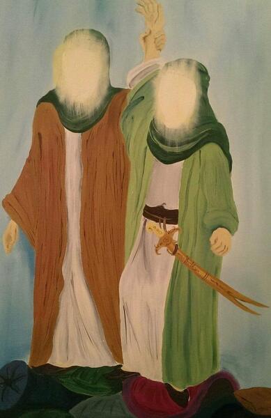عکس نقاشی ساده امام علی علیه السلام