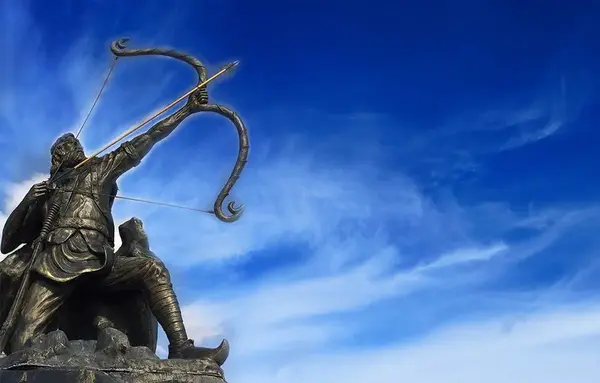 عکس نقاشی ساده از آرش کمانگیر