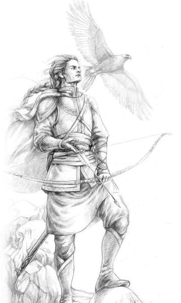 عکس نقاشی ساده از آرش کمانگیر