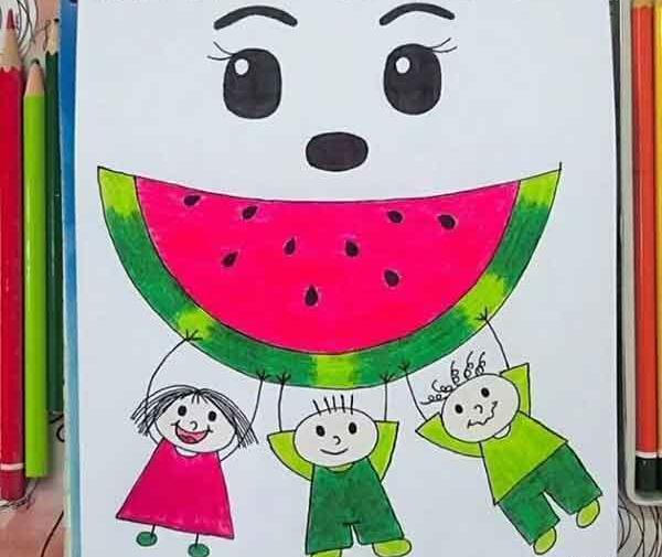 عکس نقاشی ساده برای شب یلدا کلاس چهارم
