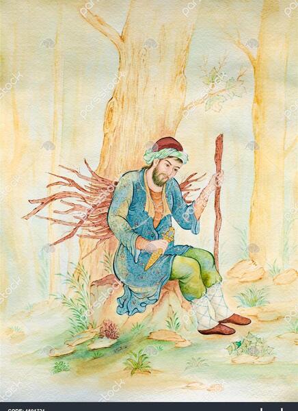 عکس نقاشی ساده از چوپان