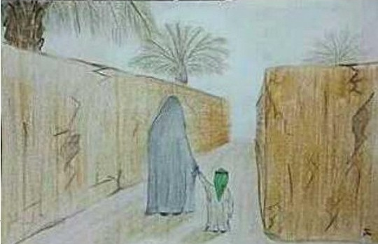عکس نقاشی حضرت زینب ساده و آسان