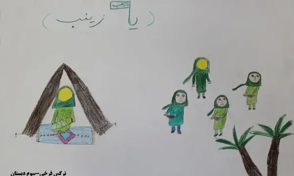 عکس نقاشی حضرت زینب ساده و آسان