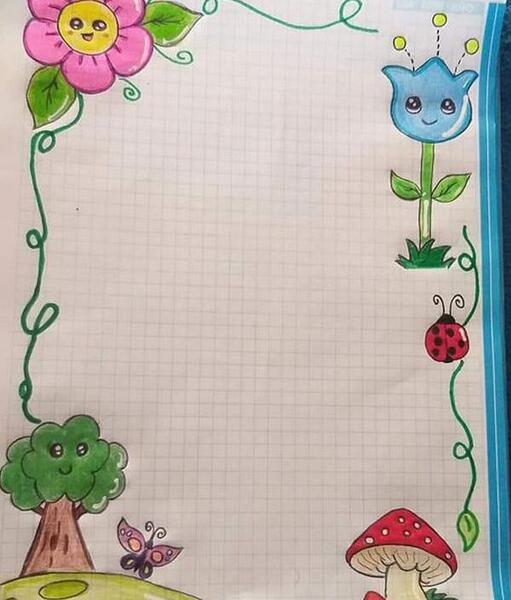 عکس نقاشی ساده برای حاشیه دفتر مشق