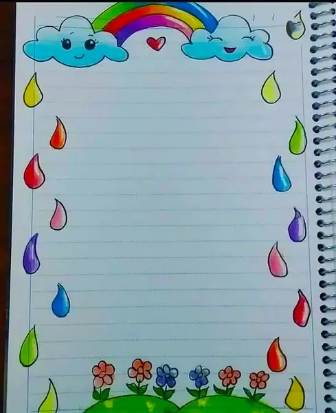 عکس نقاشی ساده و کوچک حاشیه دفتر مشق