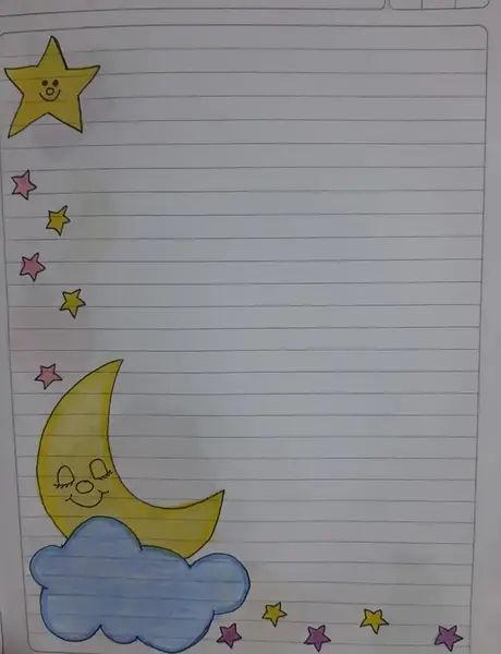 عکس نقاشی ساده و کوچک حاشیه دفتر مشق