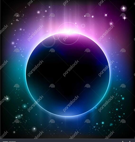 عکس نقاشی ساده خورشید گرفتگی