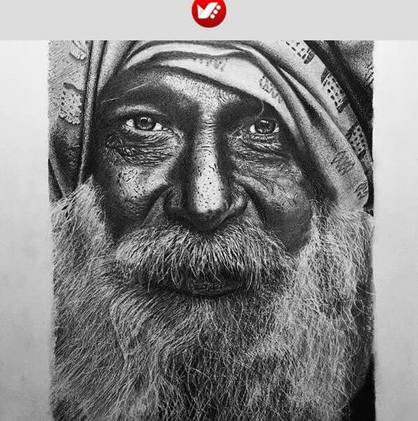 عکس نقاشی ساده با پودر زغال