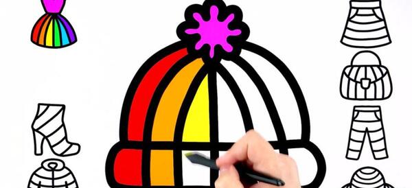 عکس نقاشی ساده کلاه زمستانی